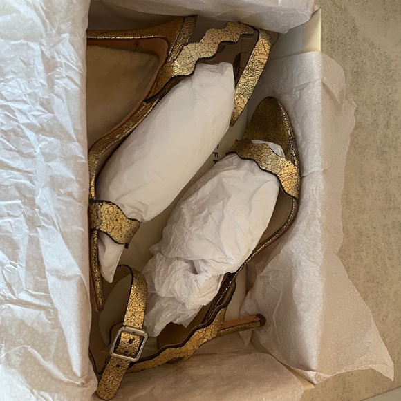 Loeffler Randall Gold Strappy Sandals, with box and dust bag. - Picture 5 of 6